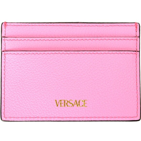 Versace Pink Paradise 100% Leather Gold Medusa Card Case Holder - Picture 2 of 3